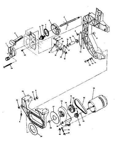 Bevel drive and motor mount assembly parts