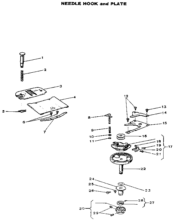 Needle hook and plate
