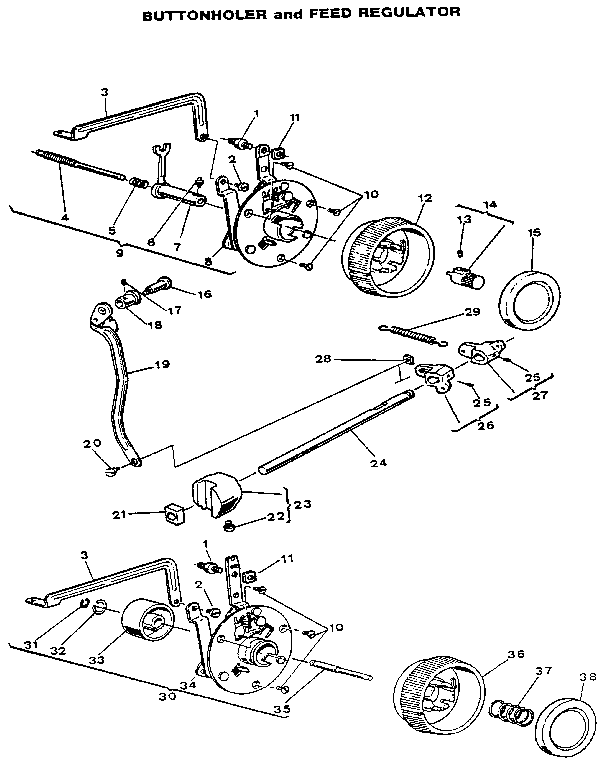 Buttonholer and feed regulator