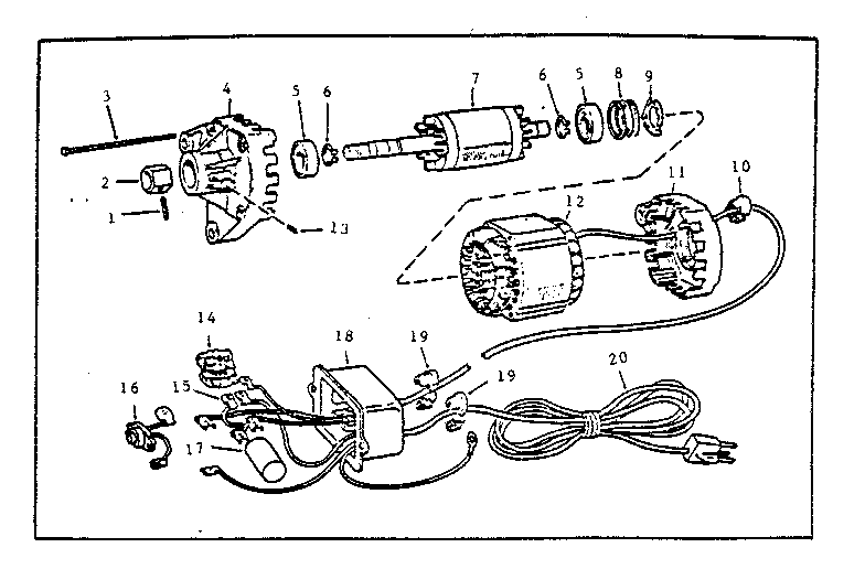 Motor and control box asm.