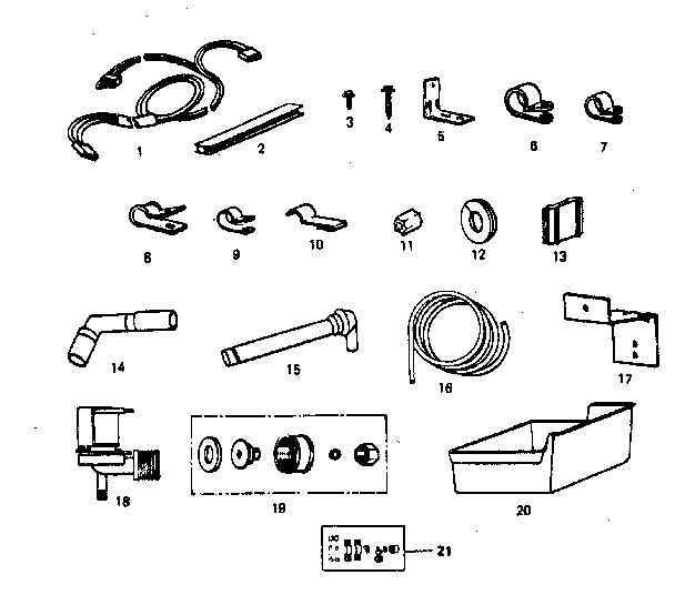 Ice maker installation parts