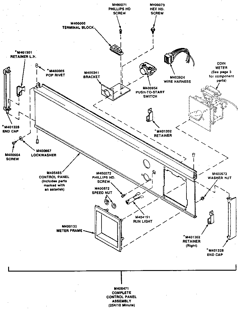Control panel assembly (coin)