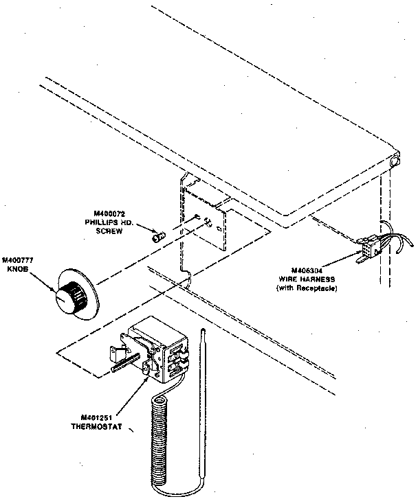 Thermostat and harness assembly