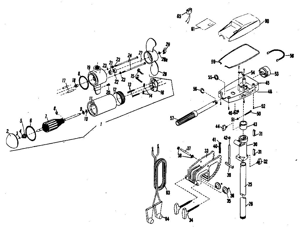 1.5 h.p. electric fishing motor