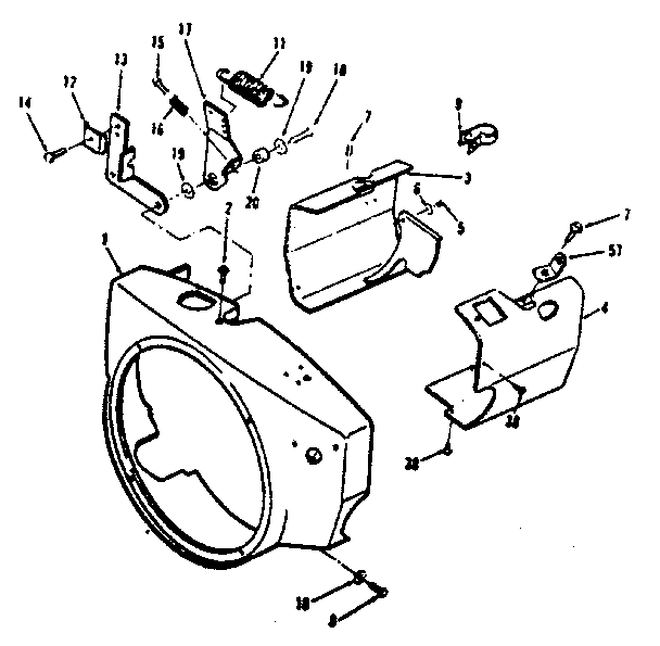 Blower housing and governor