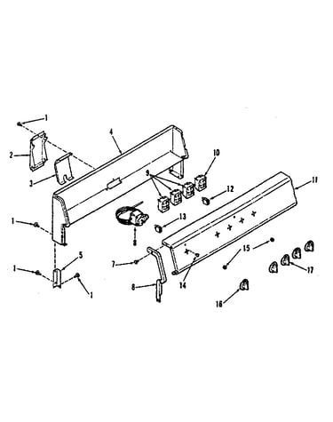 Backguard section for model no. 911.6228710