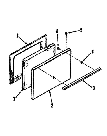 Oven door section for model no. 911.6228710