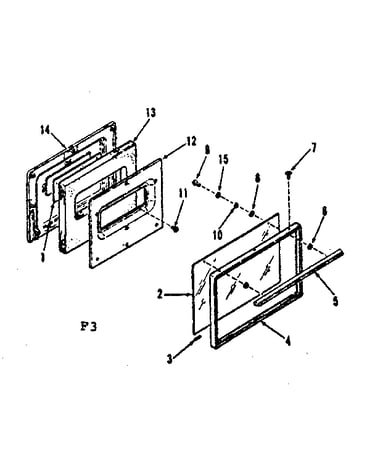 Oven door section for 911.6288710 911.6298710 911.6348710