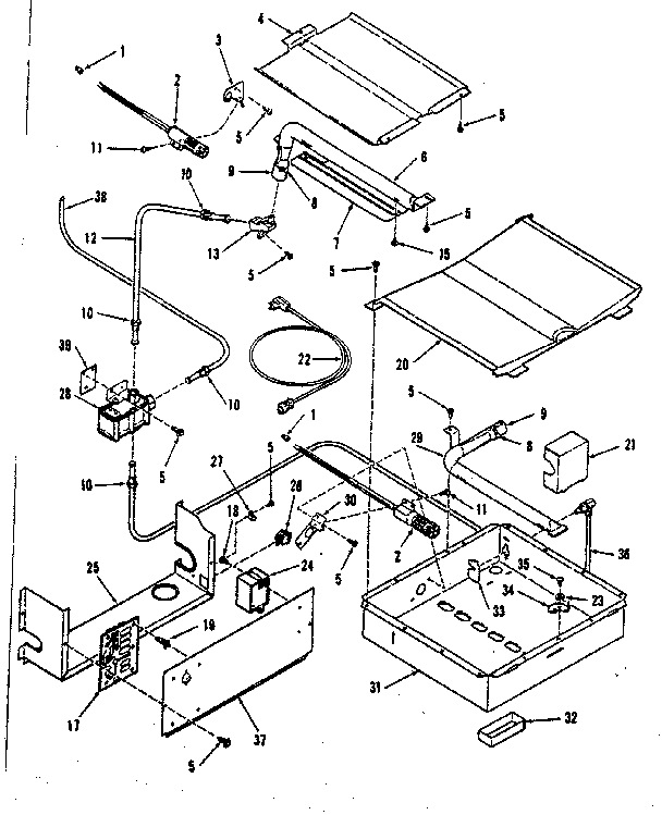 Broiler & oven burner section