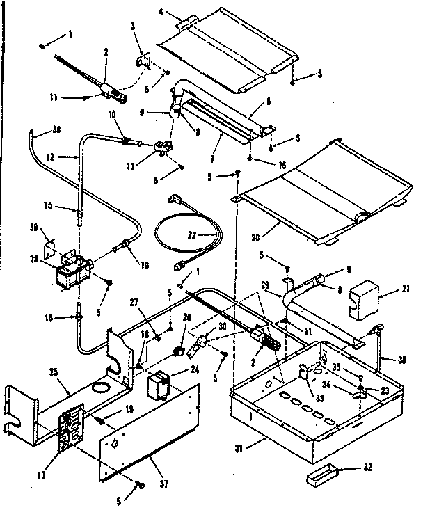Broiler & oven burner section