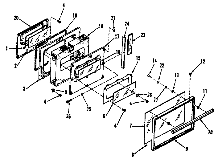 Oven door section