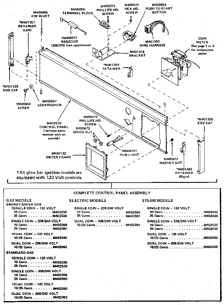 CONTROL PANEL ASSEMBLY (COIN)