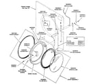 Huebsch 37CG loading door and switch rod assembly diagram