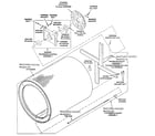 Huebsch 37CG cylinder and trunnion assemblies diagram