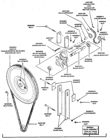 Idler drive components