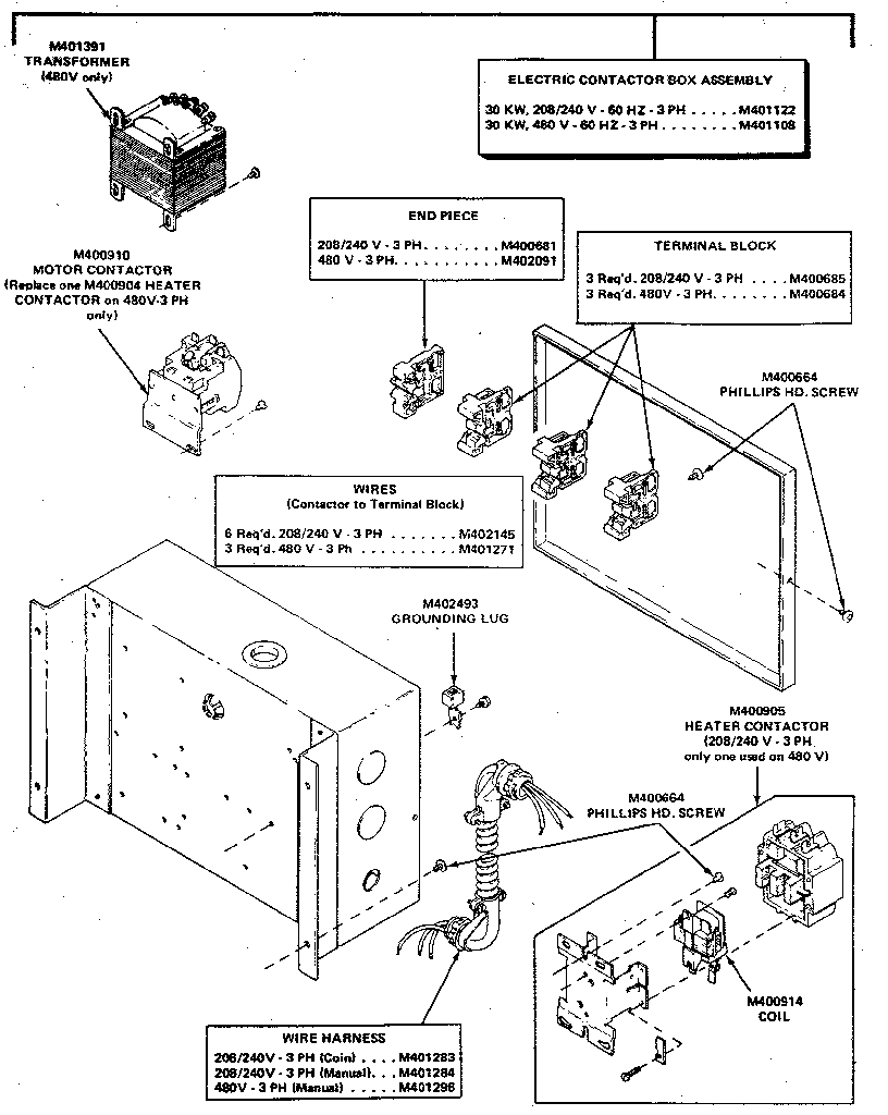 ELECTRICAL CONTACTOR BOX ASSEMBLY