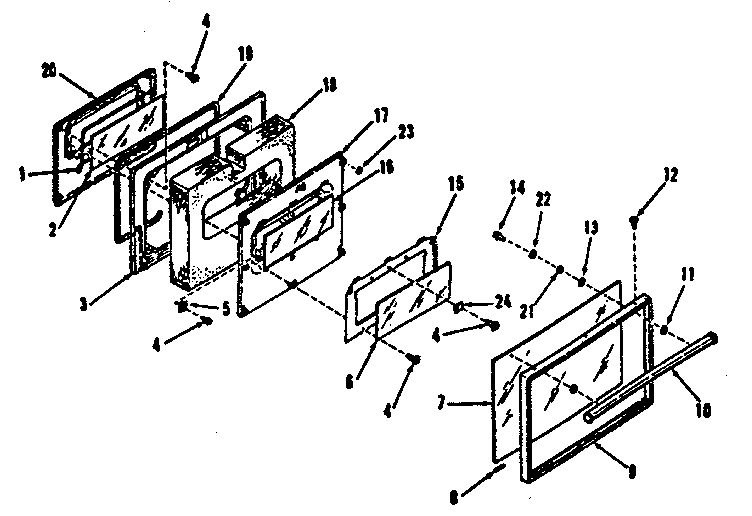 Oven door section