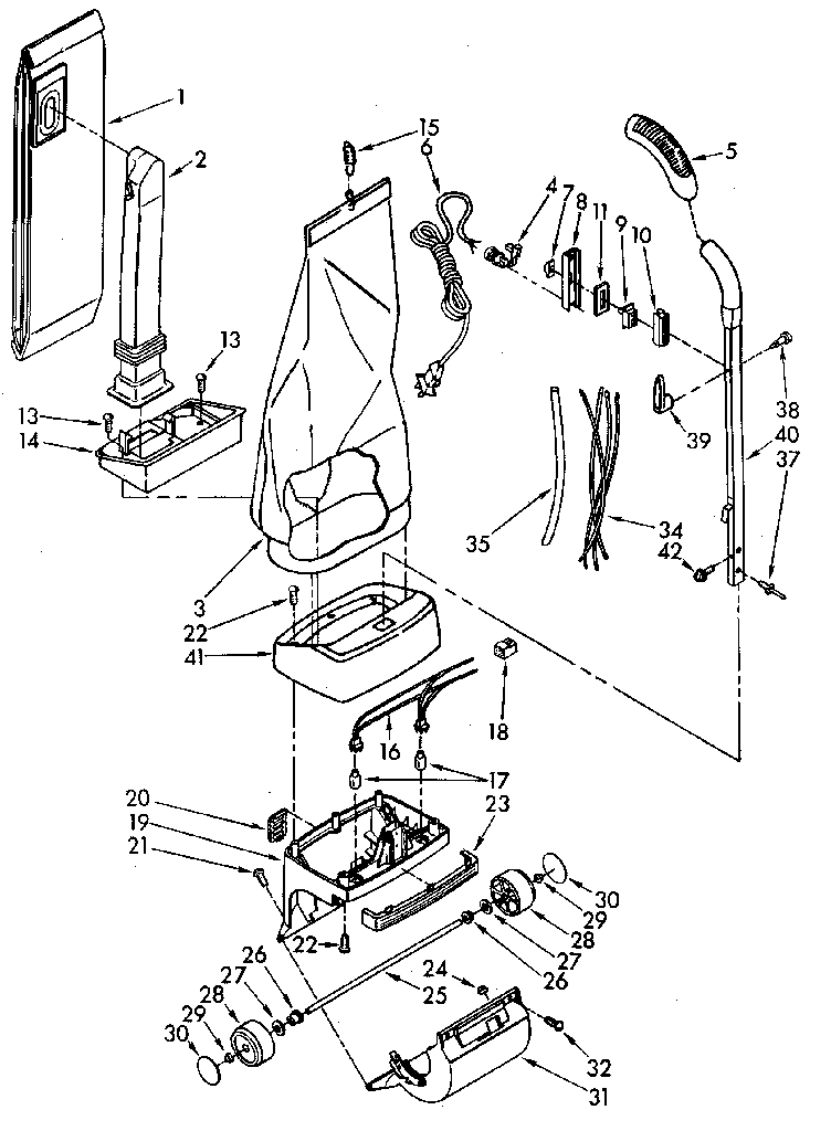 HANDLE AND BAG HOUSING