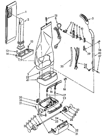 Handle and bag housing