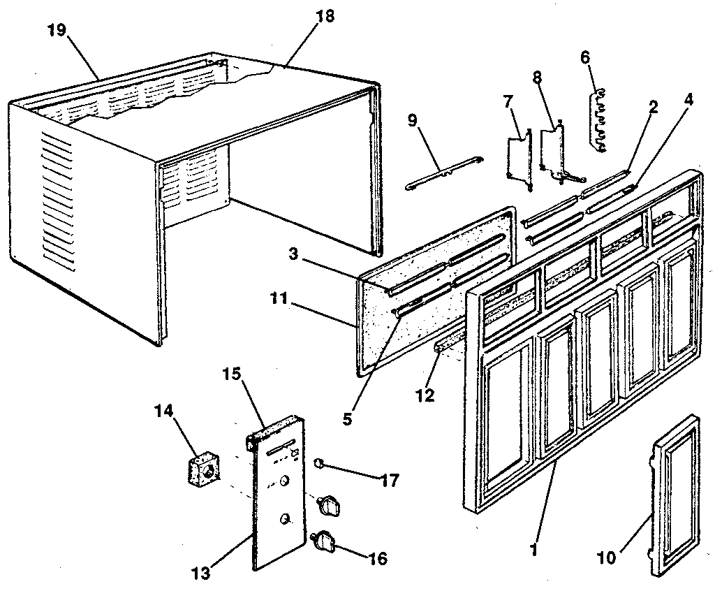 Cabinet and front panel