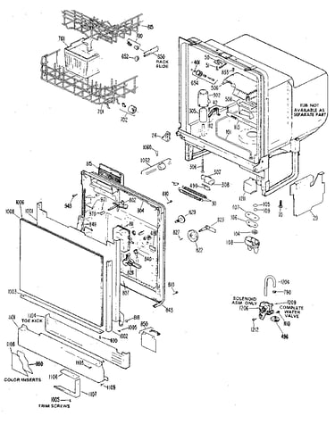 Tub and door assembly