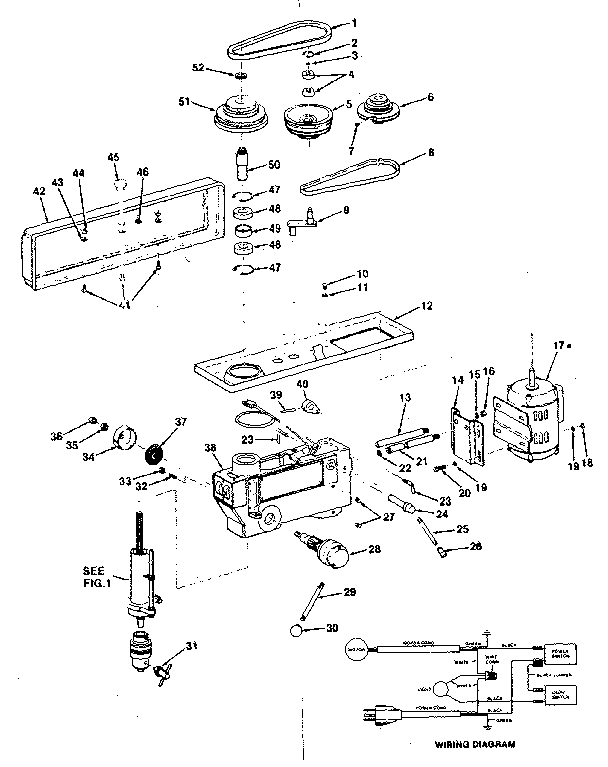 MOTOR, PULLEY, AND GUARD ASSEMBLY