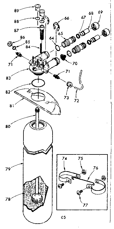 Resin tank, valve adaptor and connecting parts