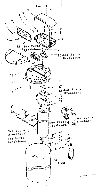Major component assemblies and associated parts