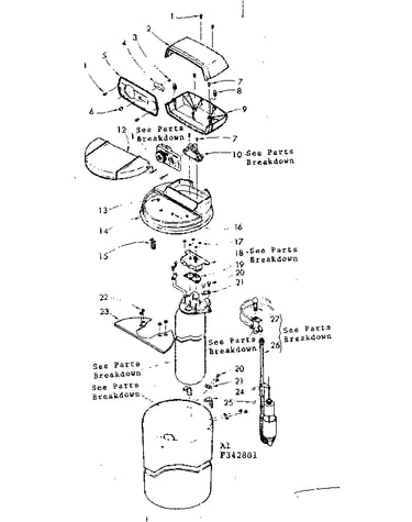 Major component assemblies and associated parts