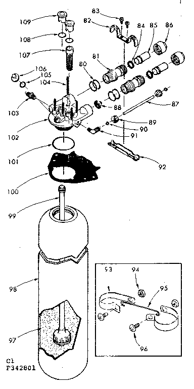 Resin tank, valve adaptor and associated parts