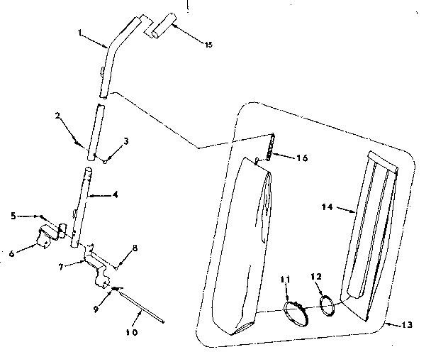 Handle and bag housing