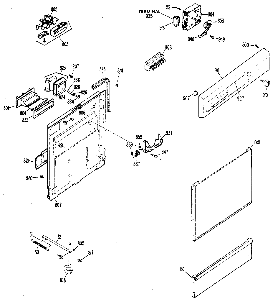 Control panel and door