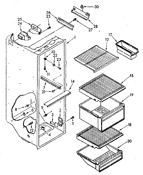 Refrigerator liner parts