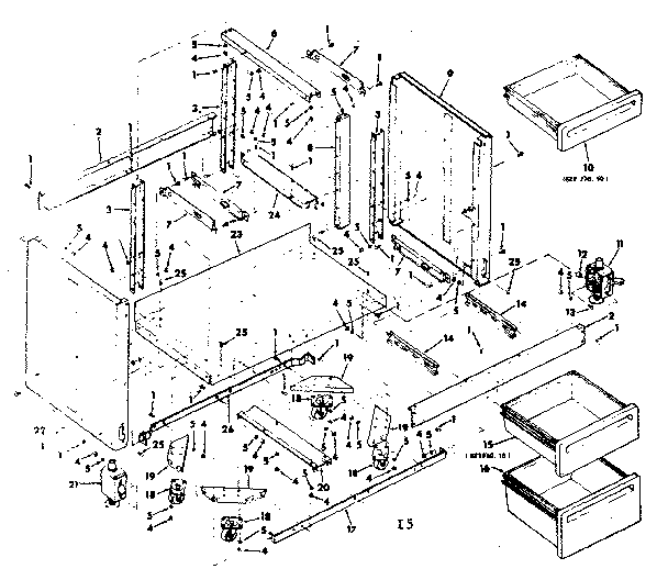 CABINET ASSEMBLY FOR MODEL 198610