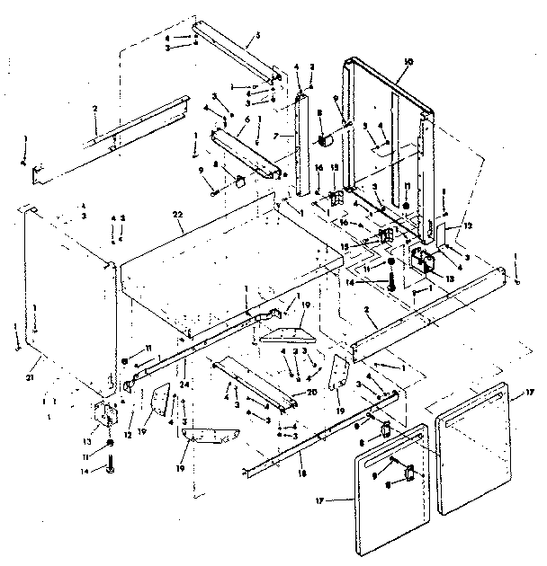 FIGURE 11 - CABINET ASSEMBLY FOR MODEL 113.198410