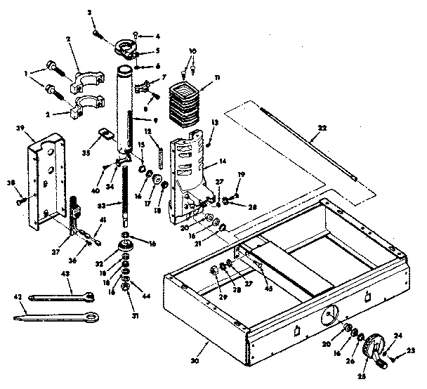 FIGURE 2 - BASE AND COLUMN ASSEMBLY