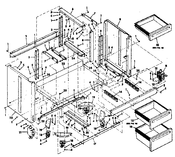 FIGURE 8 - CABINET ASSEMBLY FOR MODEL 113.198611