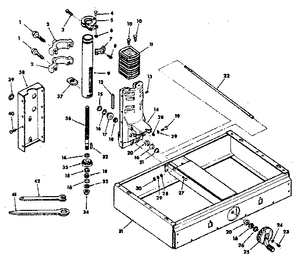 FIGURE 2-BASE AND COLUMN ASSEMBLY