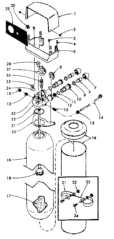 RESIN TANK, VALVE ADAPTOR AND CONNECTING PARTS