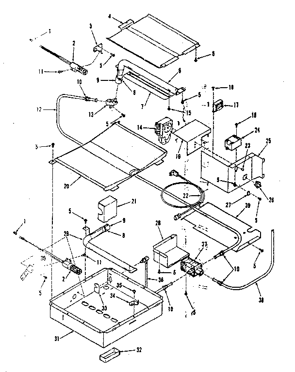 Broiler & oven burner section