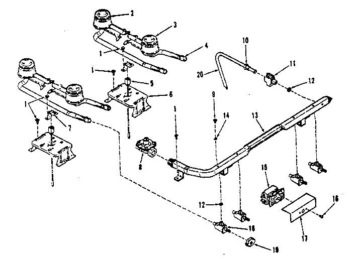 Top burner section