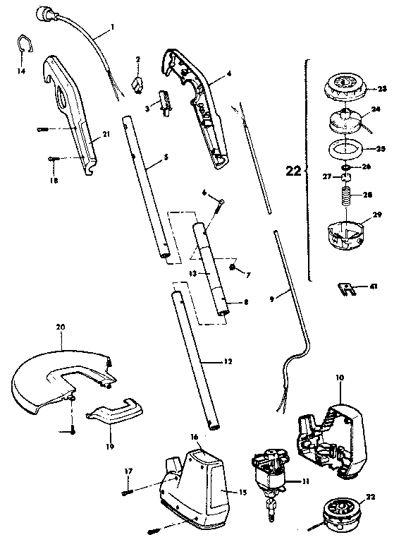 DRIVE SHAFT AND HEAD ASSEMBLY