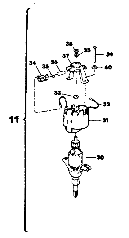 Motor and adapter assembly