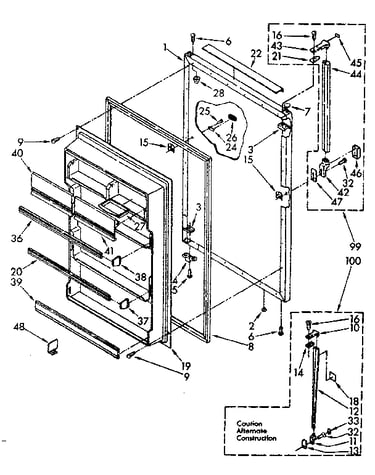 Refrigerator door parts