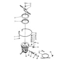 Kenmore 6651578581 heater, pump and lower sprayarm parts diagram