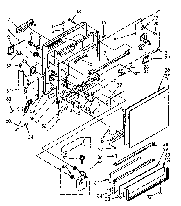 Door and toe panel parts