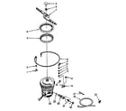 Kenmore 6651678581 heater, pump and lower sprayarm diagram