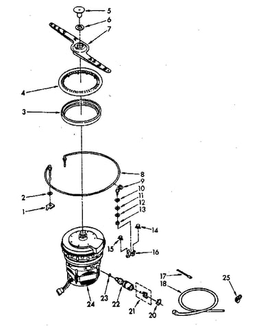Heater, pump and lower sprayarm