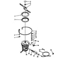 Kenmore 6651688581 heater, pump and lower sprayarm parts diagram