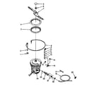 Kenmore 6651696582 heater, pump and lower sprayarm parts diagram